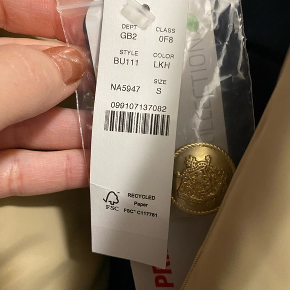 NWT J Crew Peacoat Puffer Jacket in Lightweight Shiny Nylon - Picture 6 of 6